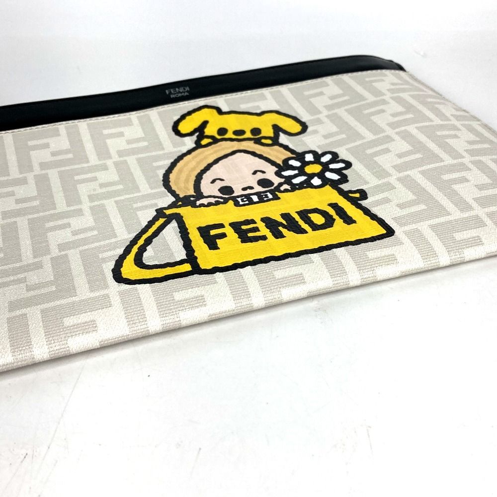 Fendi Clutch Zucca Logo Leather White — view 6