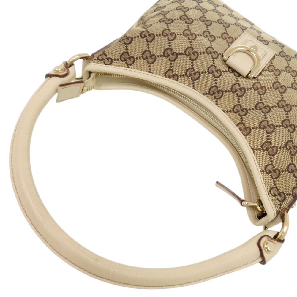 Gucci Hobo Abbey GG Canvas Leather Beige Shoulder — view 7