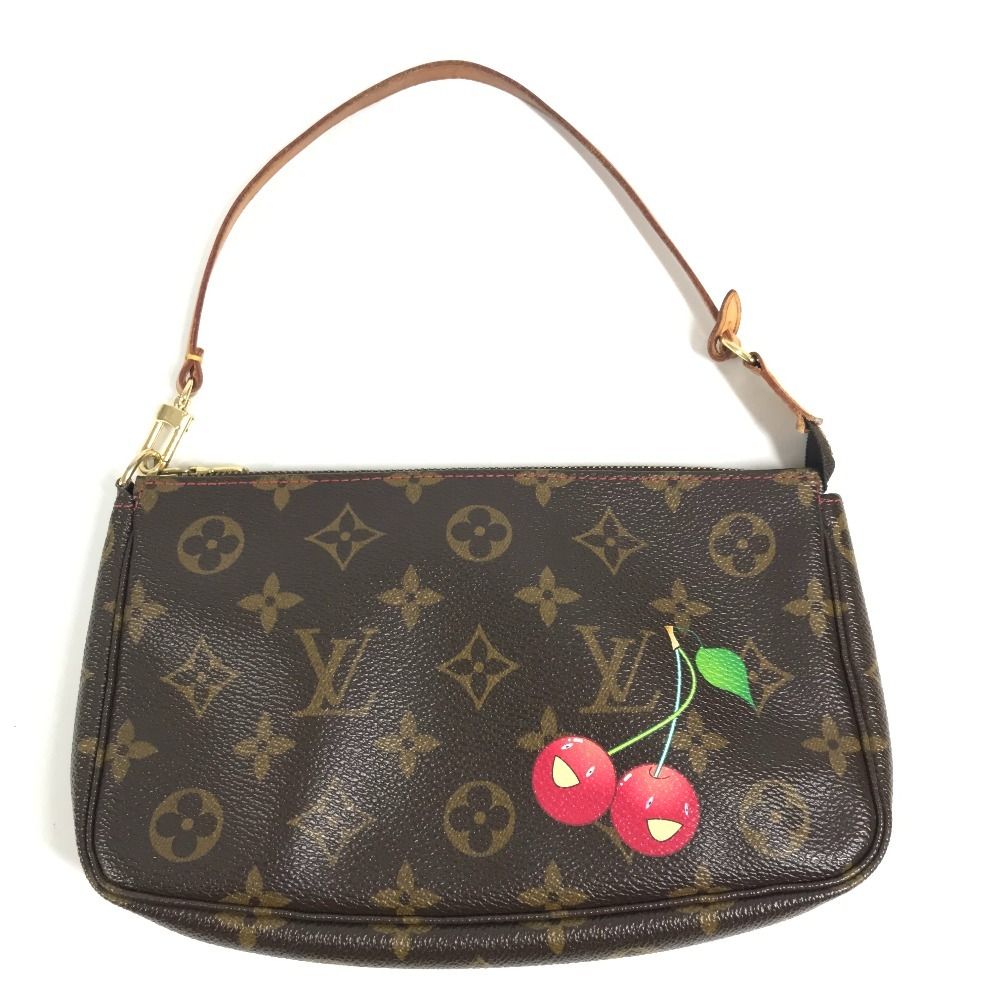 Louis Vuitton Pouch Pochette Accessoire Monogram Cherry Canvas Brown