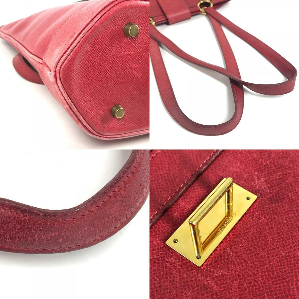 Hermes Shoulder Bag Berry Courchevel — view 7