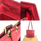 Hermes Shoulder Bag Berry Courchevel — view 9