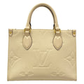 Louis Vuitton Tote Monogram Empreinte On The Go PM Cream Leather Cowhide