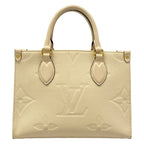 Louis Vuitton Tote Monogram Empreinte On The Go PM Cream Leather Cowhide