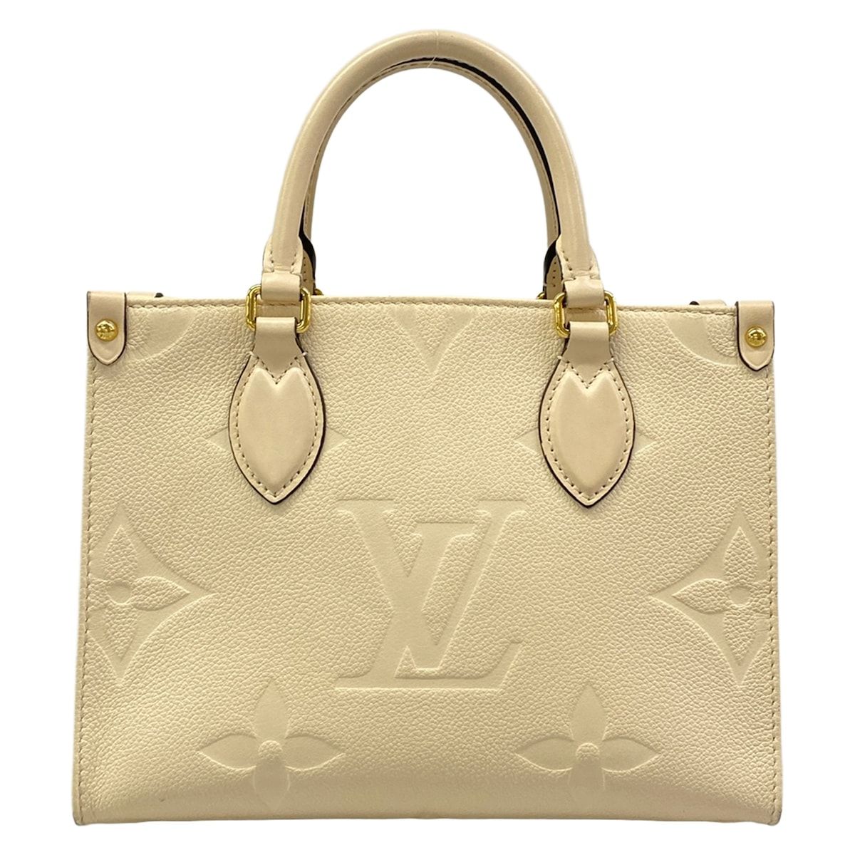 Louis Vuitton Tote Monogram Empreinte On The Go PM Cream Leather Cowhide