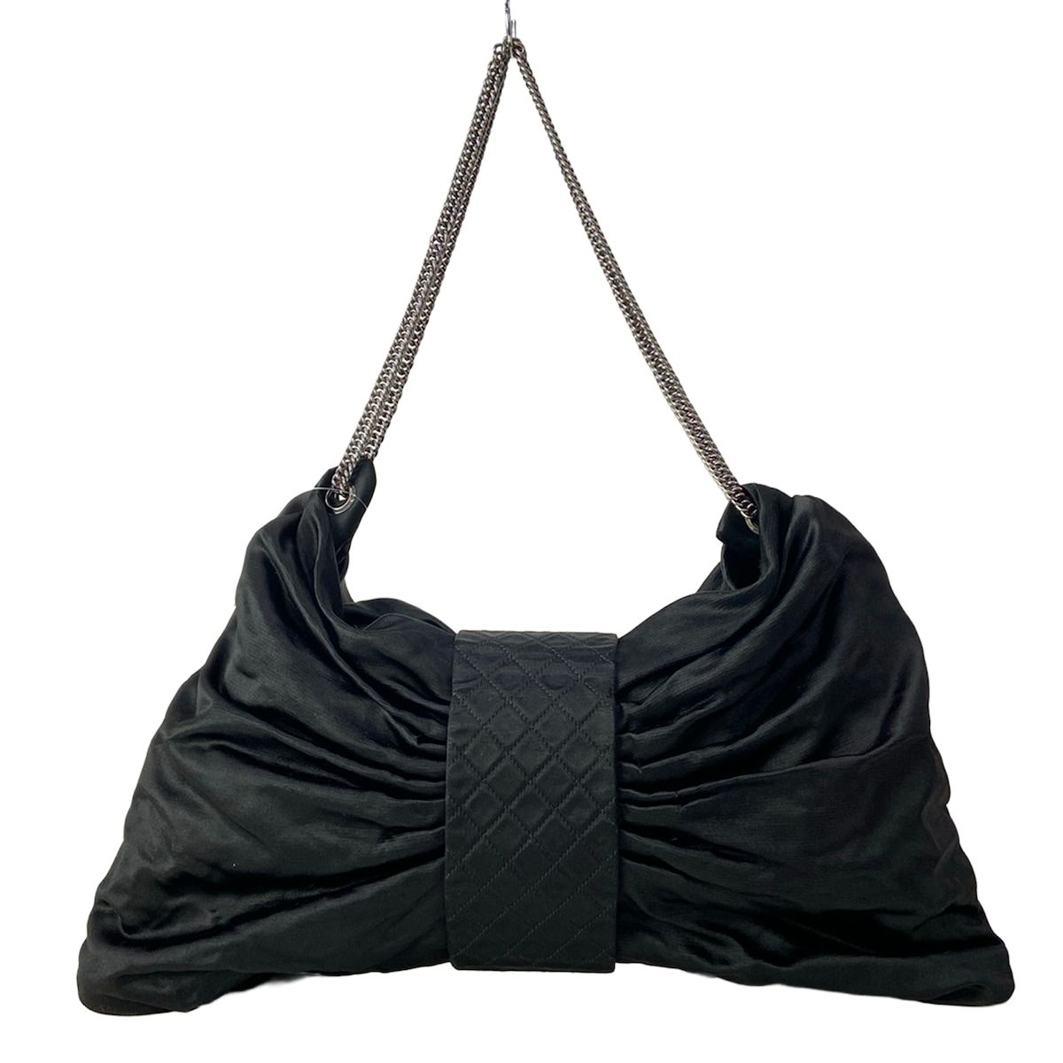 Chanel Shoulder Bag 2.55 Black Chain Silver Ribbon — view 3