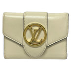 Louis Vuitton Trifold Wallet Portefeuille LV Pont Neuf Compact Cream Initial