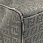 Fendi Tote Zucchino Pattern Black Leather — view 6