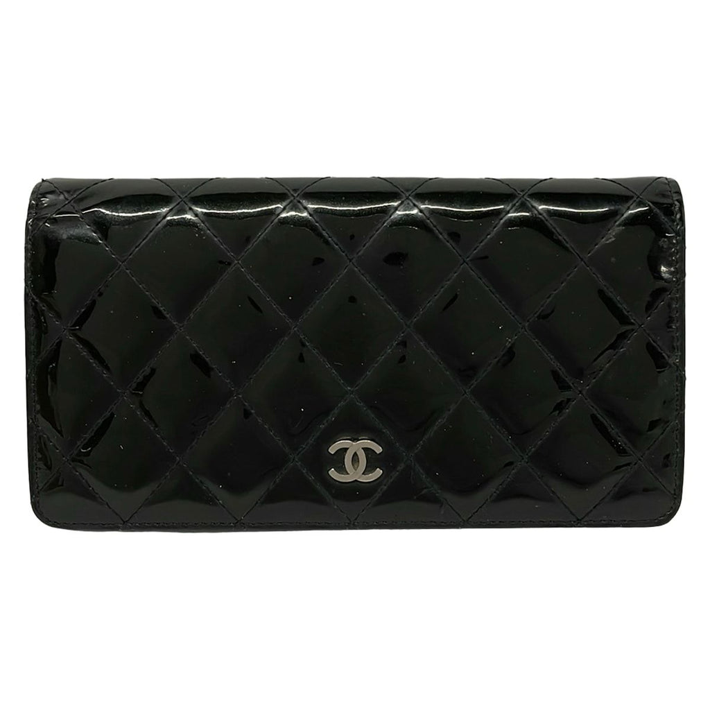 Chanel Wallet Quilted Black CC Logo Leather