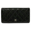 Chanel Wallet Quilted Black CC Logo Leather