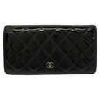 Chanel Wallet Quilted Black CC Logo Leather