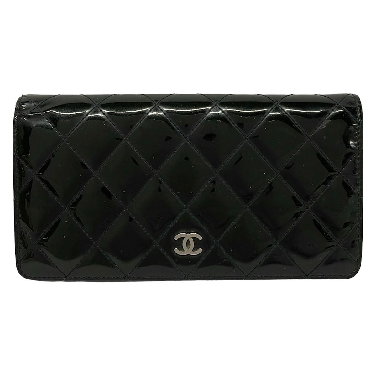 Chanel Wallet Quilted Black CC Logo Leather