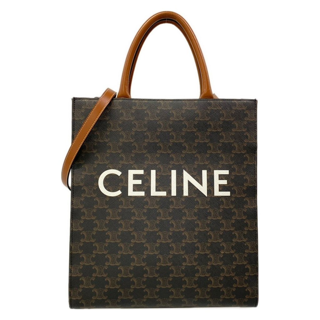 Celine Tote Small Vertical Cover Dark Brown Black Multi Leather