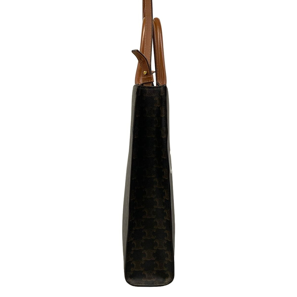 Celine Tote Small Vertical Cover Dark Brown Black Multi Leather — view 2