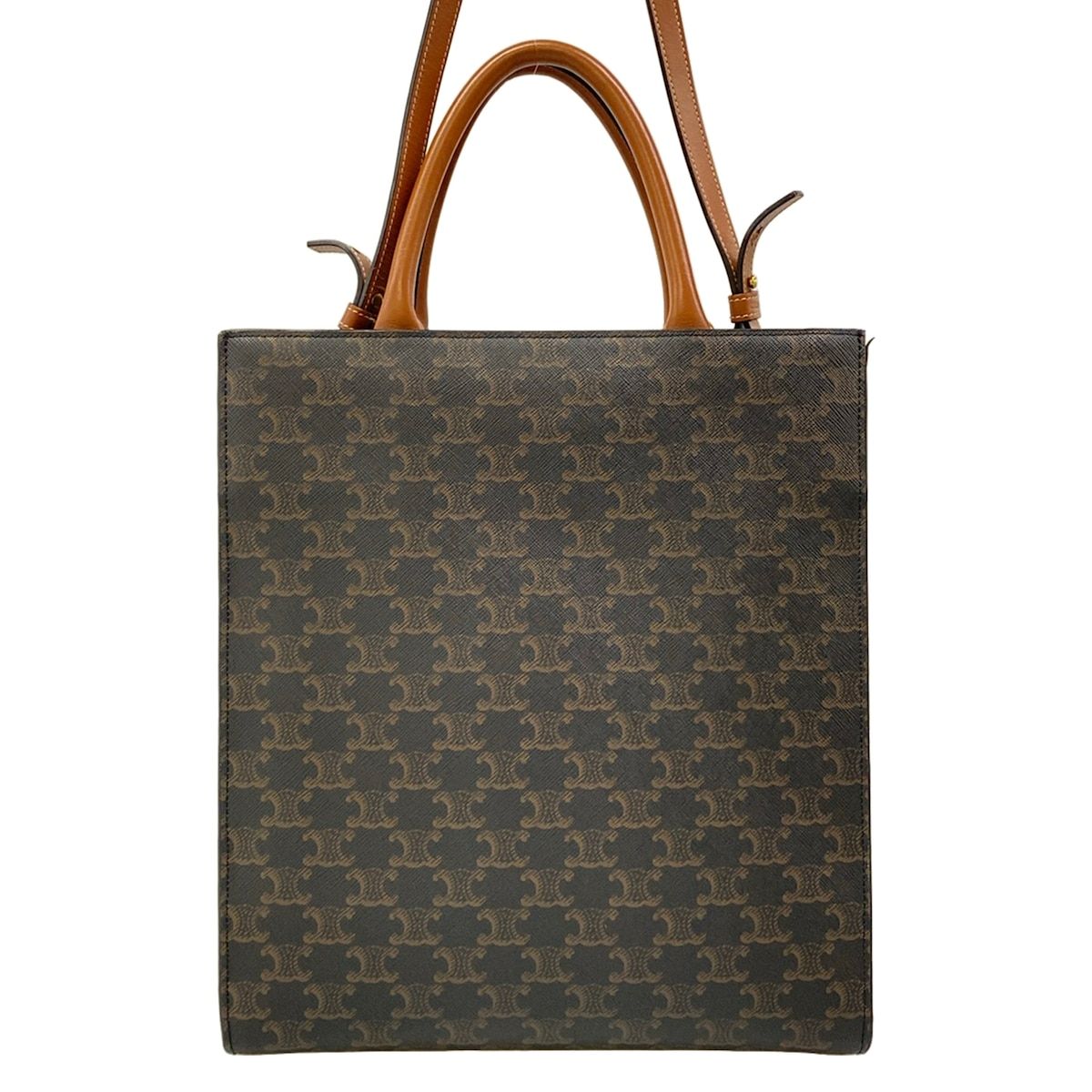 Celine Tote Small Vertical Cover Dark Brown Black Multi Leather — view 3