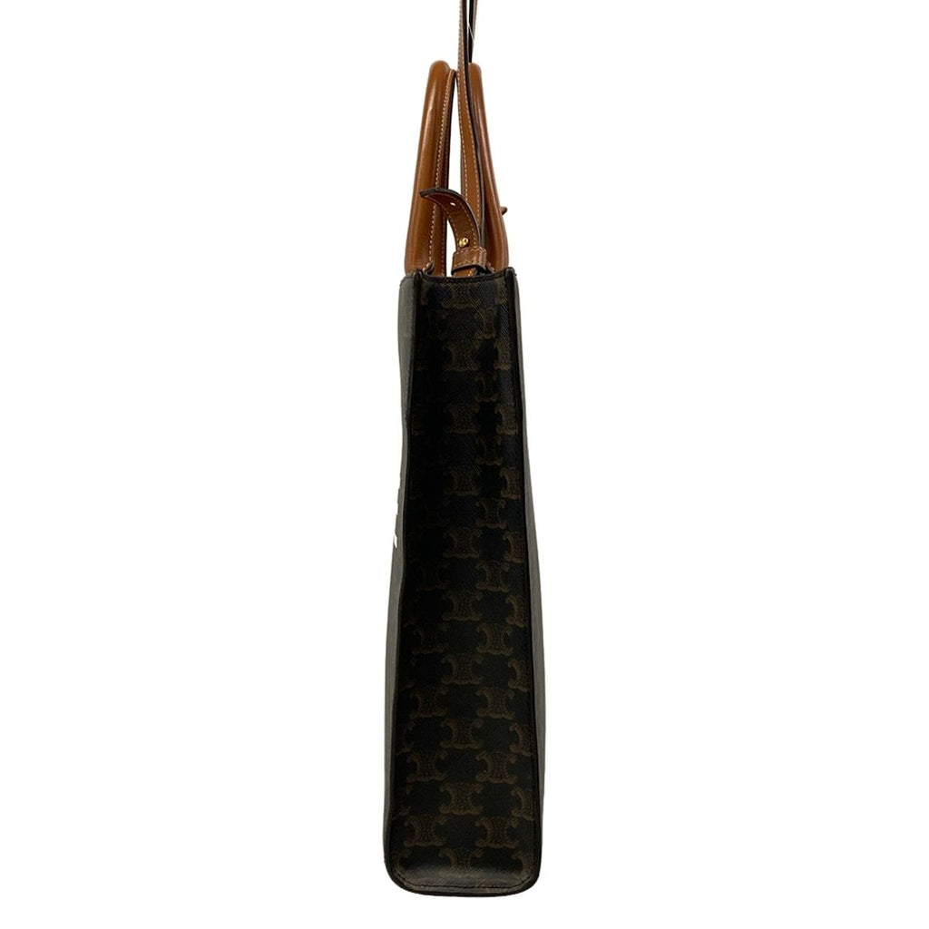 Celine Tote Small Vertical Cover Dark Brown Black Multi Leather — view 4