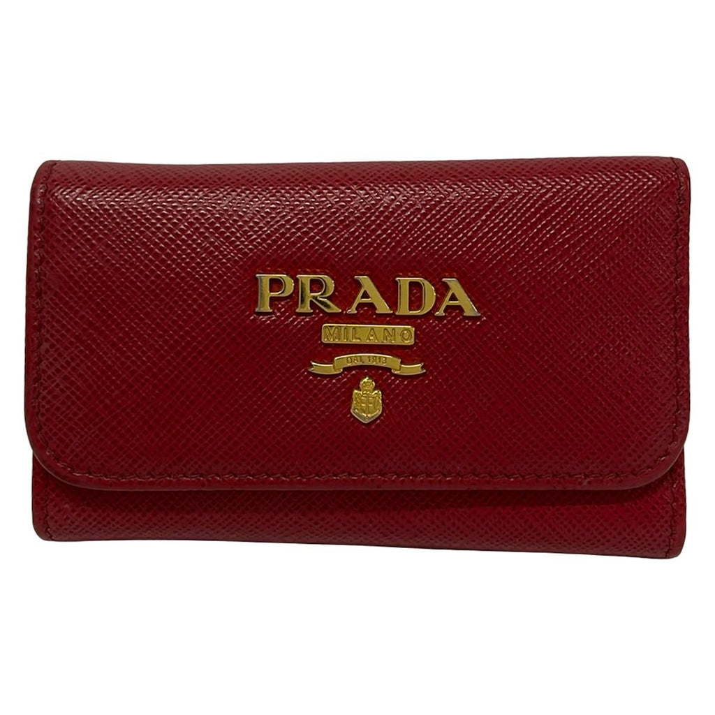 Prada Key Case Fuoco 6 Hook Leather Key Holder