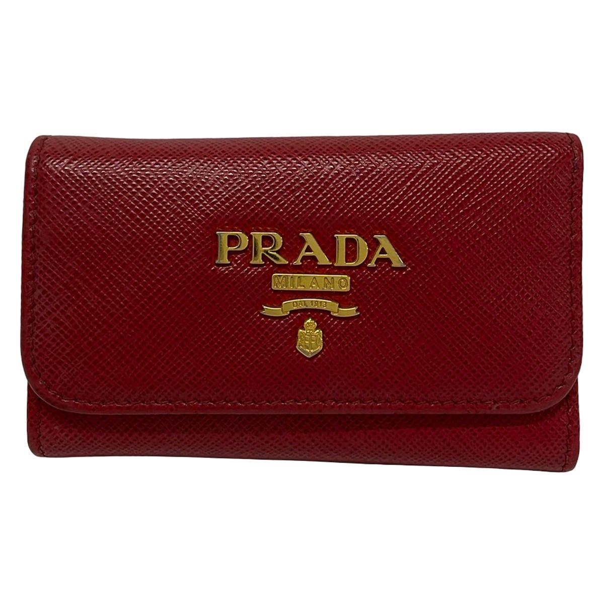 Prada Key Case Fuoco 6 Hook Leather Key Holder