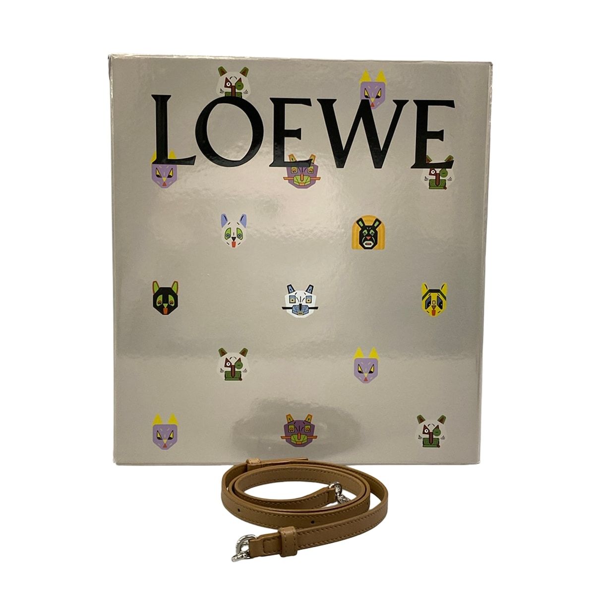 Loewe Clutch Cats Flamenco Mini Brown Multi Lewis Wayne Collaboration — view 8