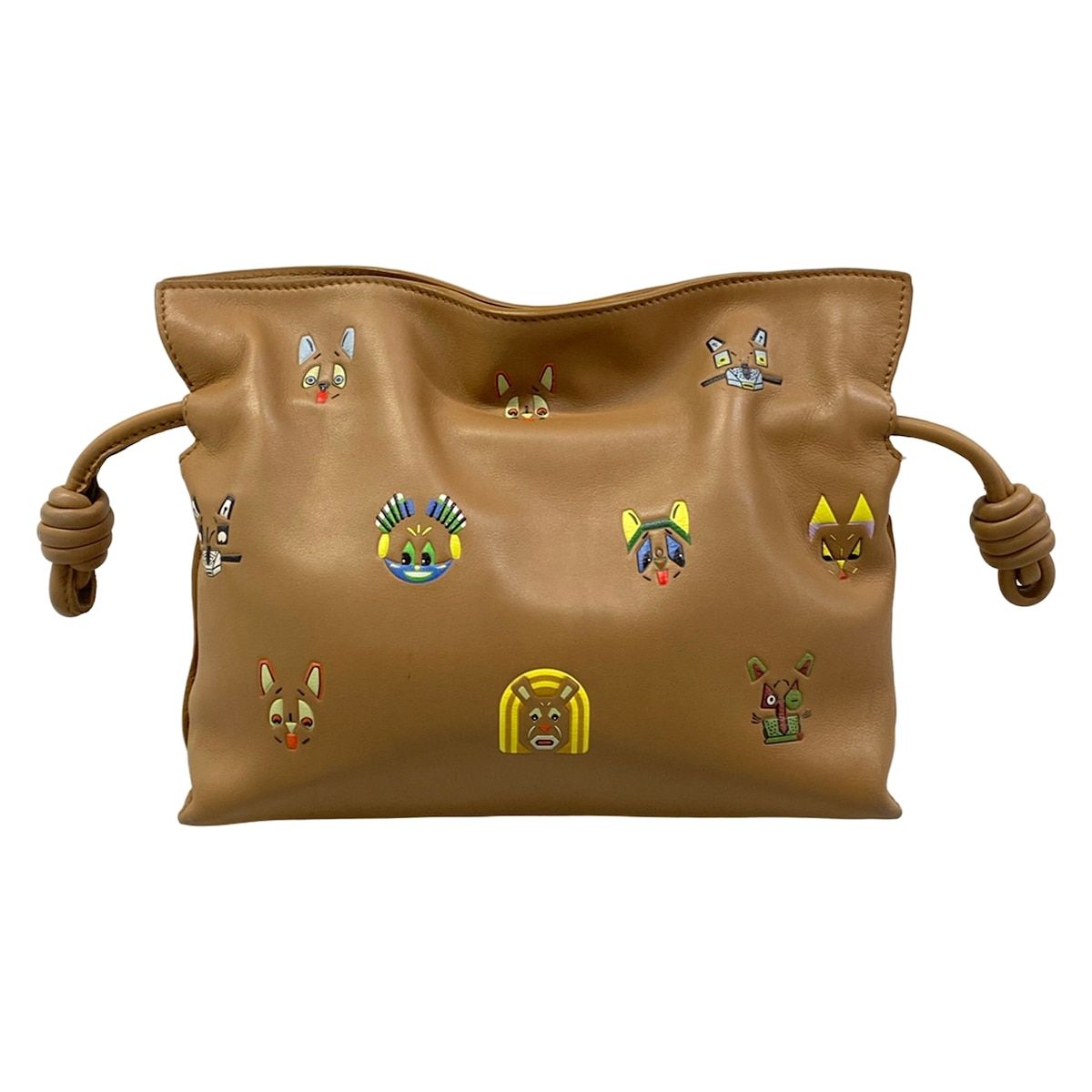 Loewe Clutch Cats Flamenco Mini Brown Multi Lewis Wayne Collaboration — view 3