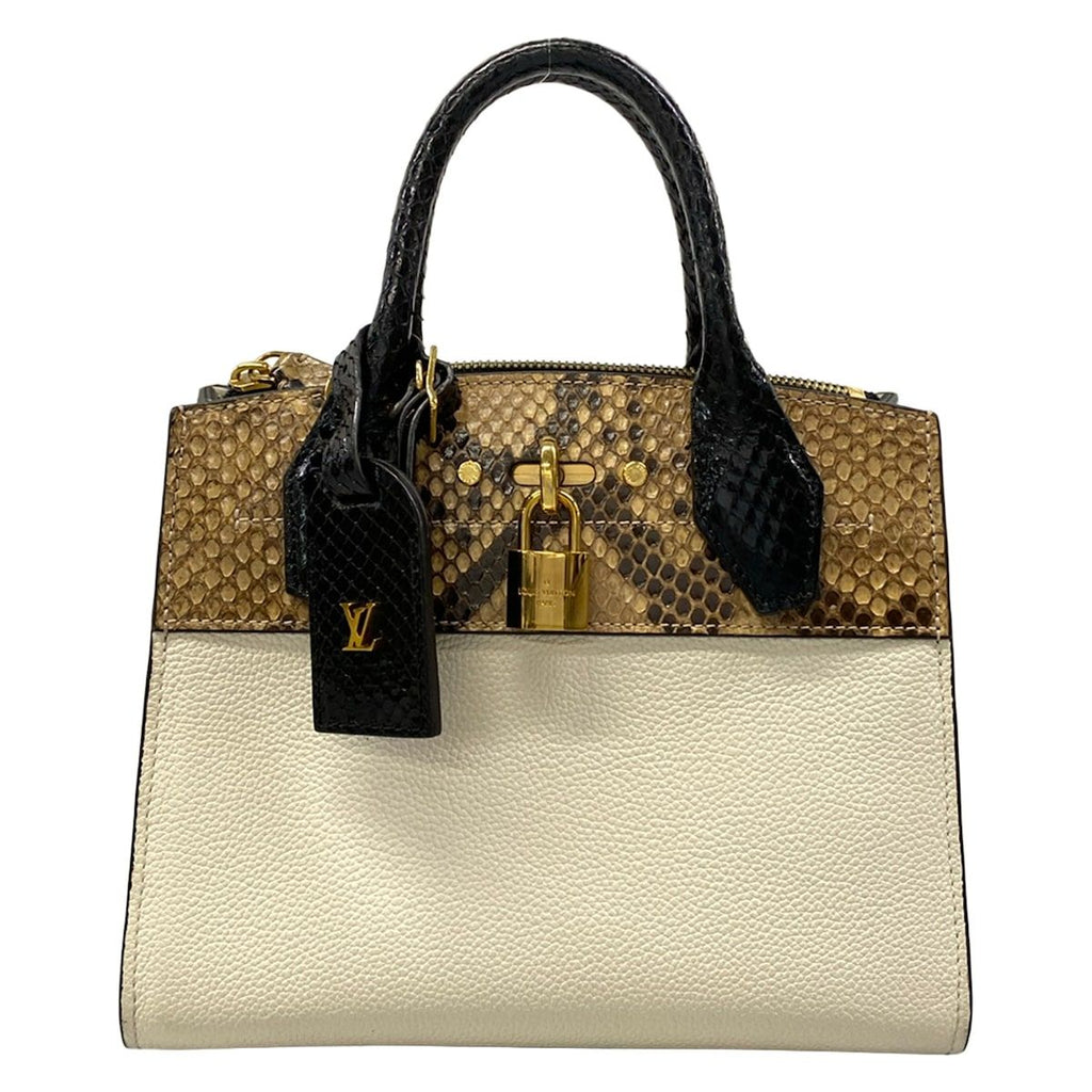 Louis Vuitton Handbag City Steamer Mini Snow Leather Cowhide