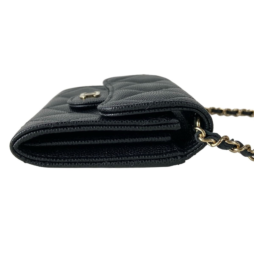 Chanel Wallet Classic Chain Clutch Quilted Black Gold — view 9