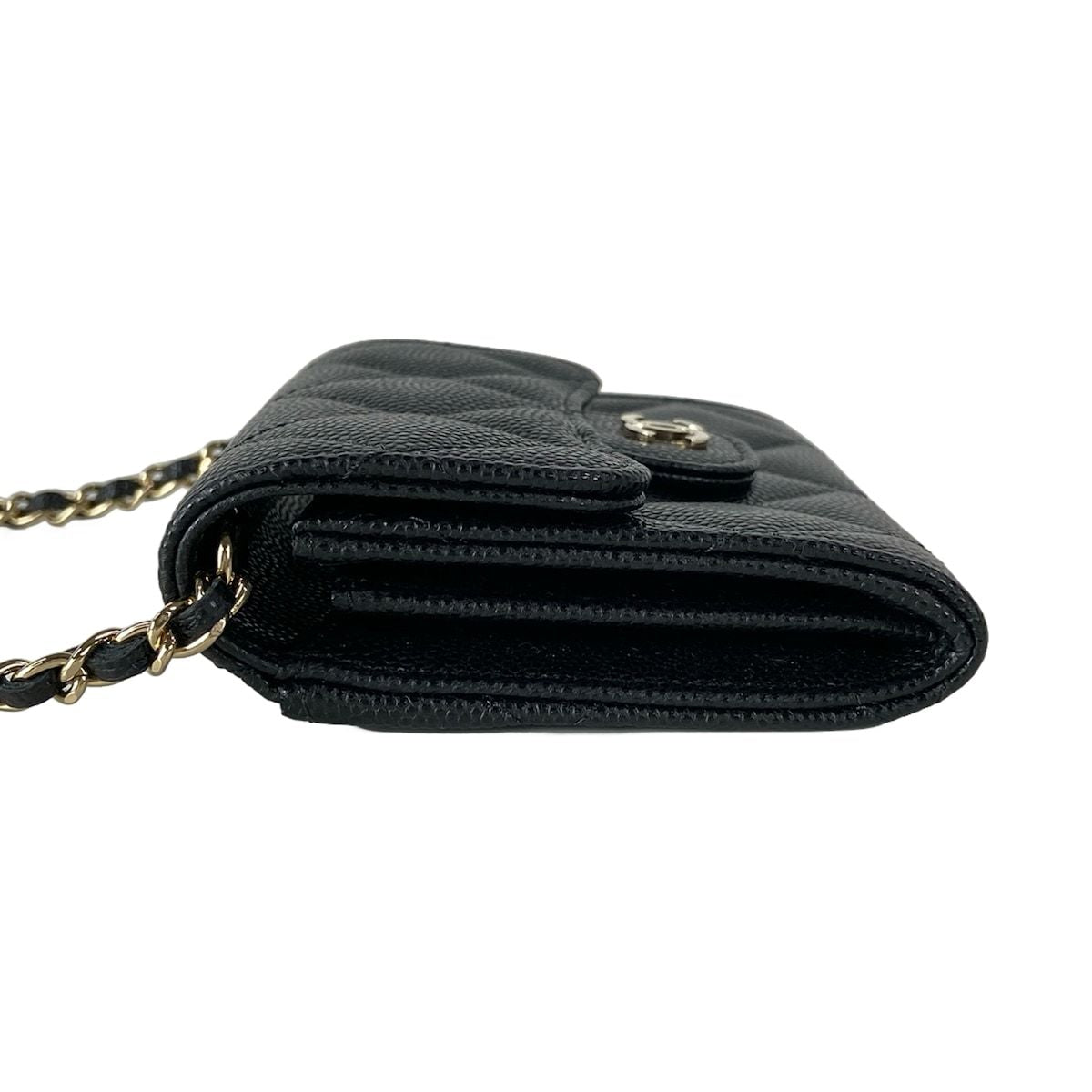 Chanel Wallet Classic Chain Clutch Quilted Black Gold — view 8