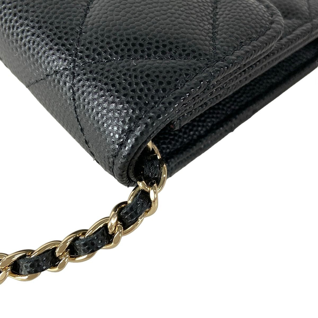 Chanel Wallet Classic Chain Clutch Quilted Black Gold — view 7