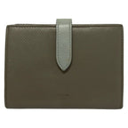 Celine Bifold Wallet Strap Beige Light Blue Leather