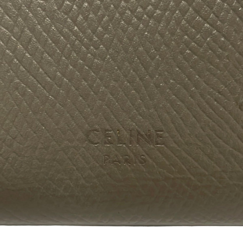 Celine Bifold Wallet Strap Beige Light Blue Leather — view 5