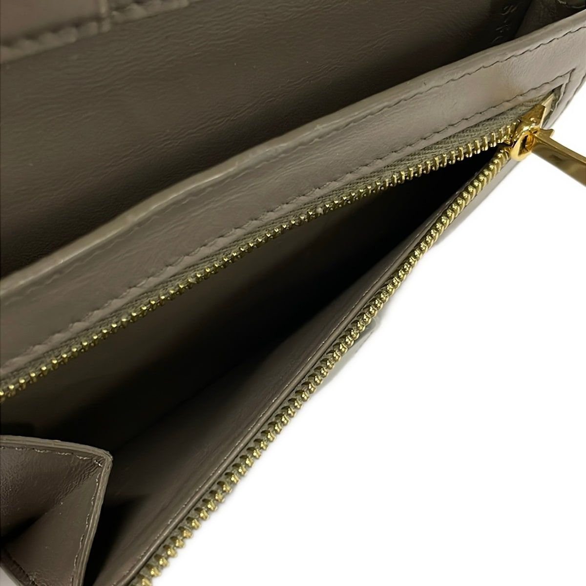 Celine Bifold Wallet Strap Beige Light Blue Leather — view 4