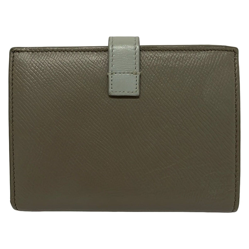 Celine Bifold Wallet Strap Beige Light Blue Leather — view 2