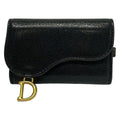 Dior Key Case Saddle Black Leather Key Holder