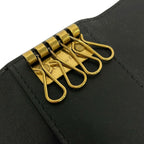 Dior Key Case Saddle Black Leather Key Holder — view 4