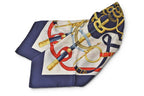 Hermes Carre 90 Scarf Apron Dole Yellow Gold Spurs Vintage Navy White — view 9