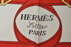 Hermes Carre 90 Scarf Apron Dole Yellow Gold Spurs Vintage Navy White — view 4