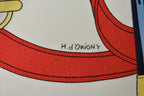 Hermes Carre 90 Scarf Apron Dole Yellow Gold Spurs Vintage Navy White — view 5