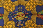 Hermes Carre 90 Scarf les Tambours Taiko Vintage Navy — view 3