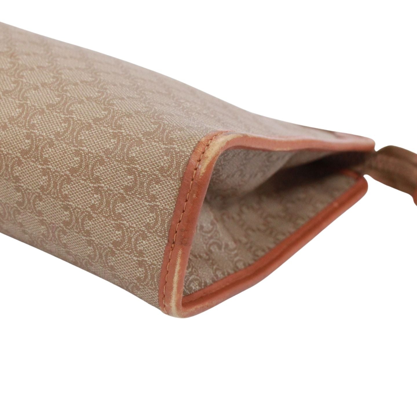 Celine Macadam Leather Beige Clutch Gold — view 5