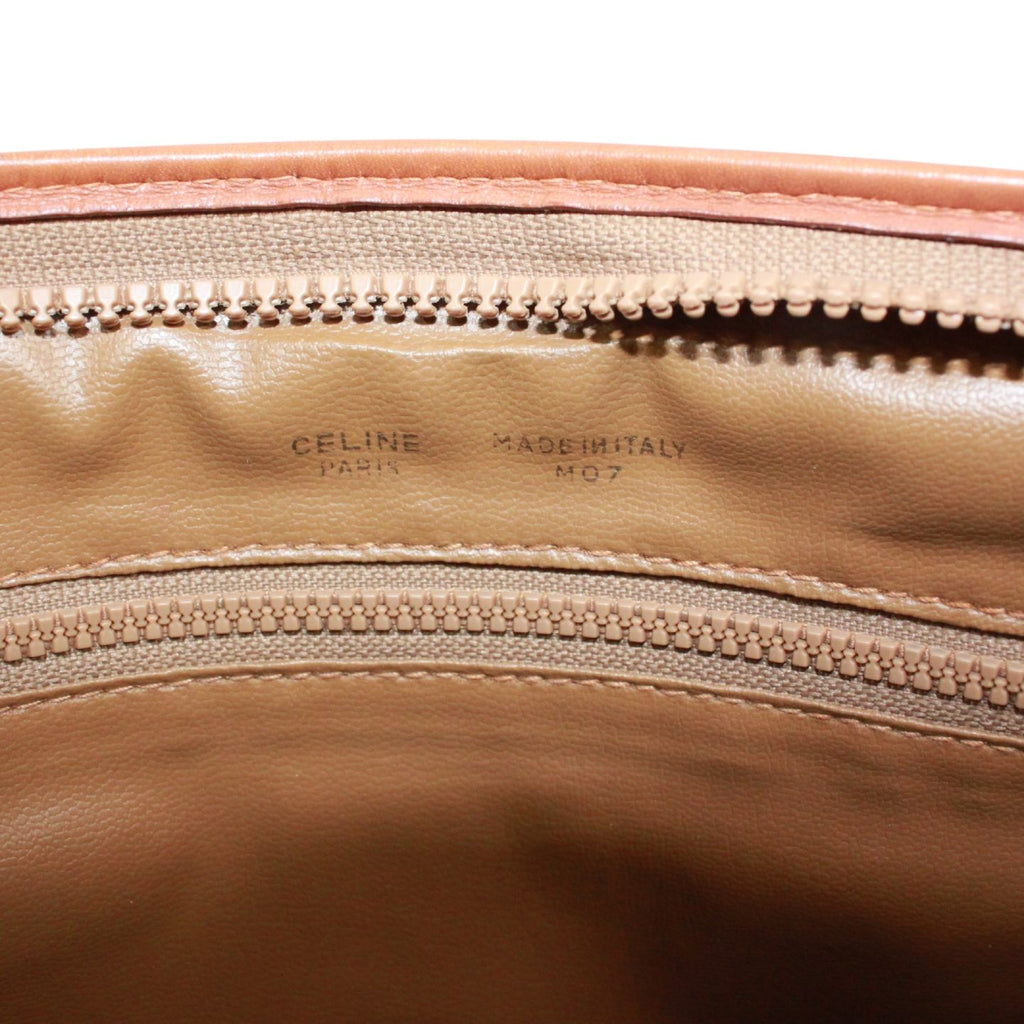 Celine Macadam Leather Beige Clutch Gold — view 8