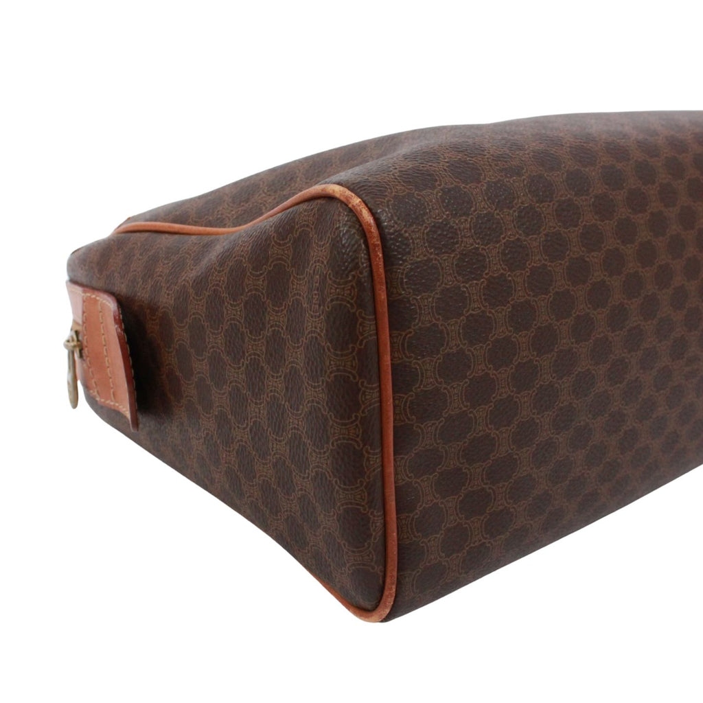 Celine Macadam Leather Brown Handbag Gold — view 6