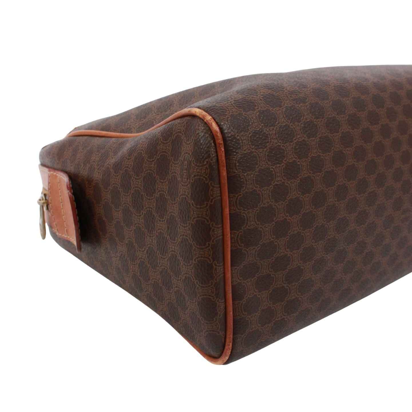 Celine Macadam Leather Brown Handbag Gold — view 6