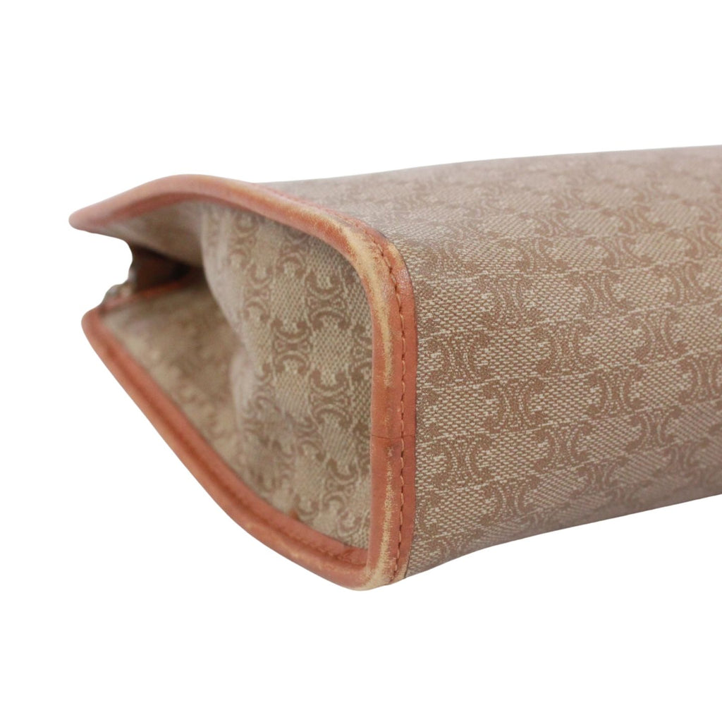 Celine Macadam Leather Beige Clutch Gold — view 6