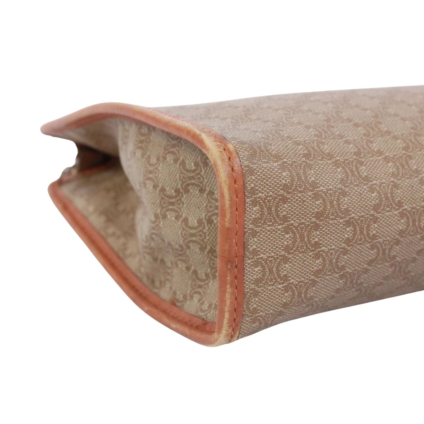Celine Macadam Leather Beige Clutch Gold — view 6