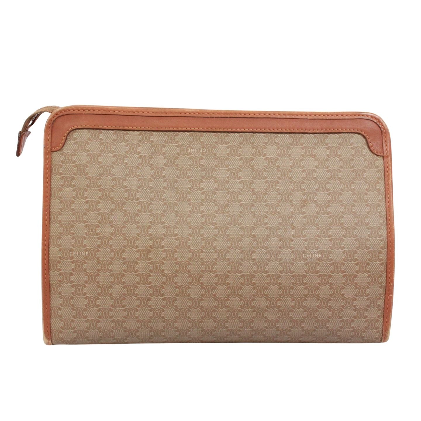 Celine Macadam Leather Beige Clutch Gold — view 3