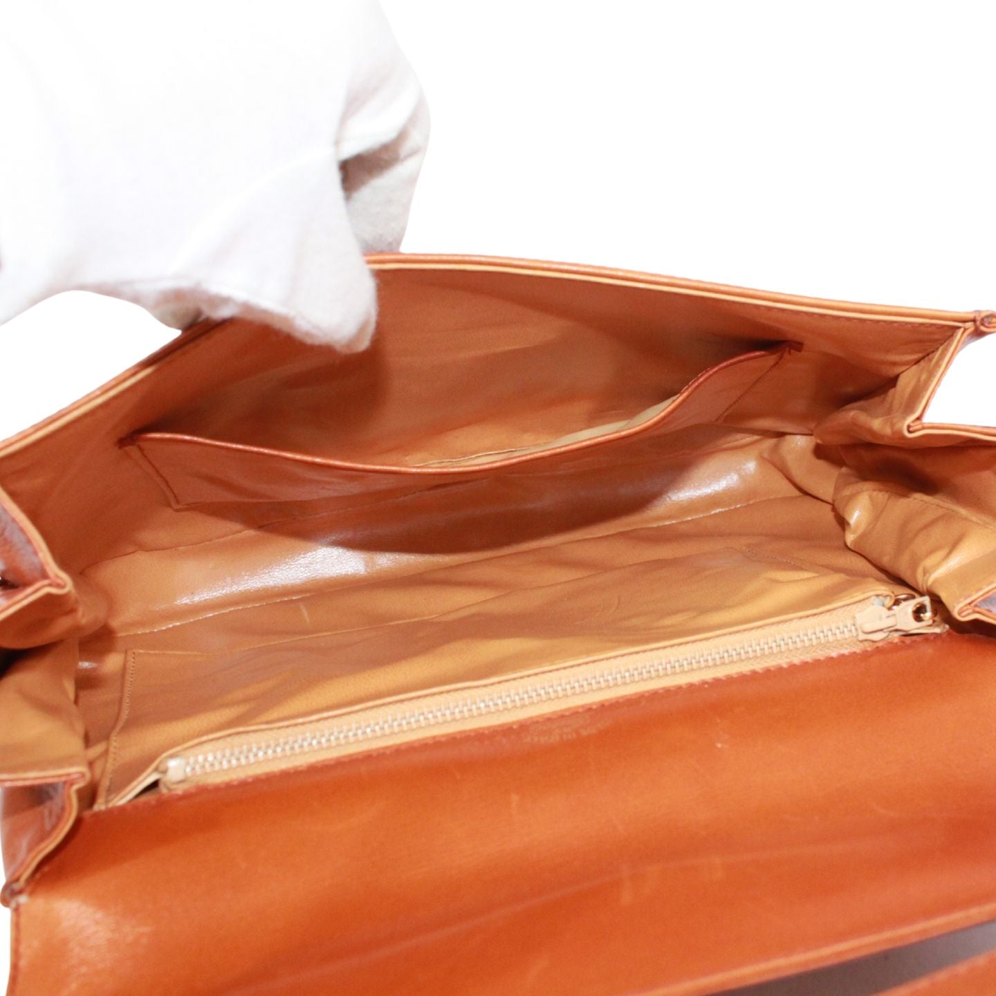 Gucci Vintage Leather Brown Shoulder Bag Gold — view 7