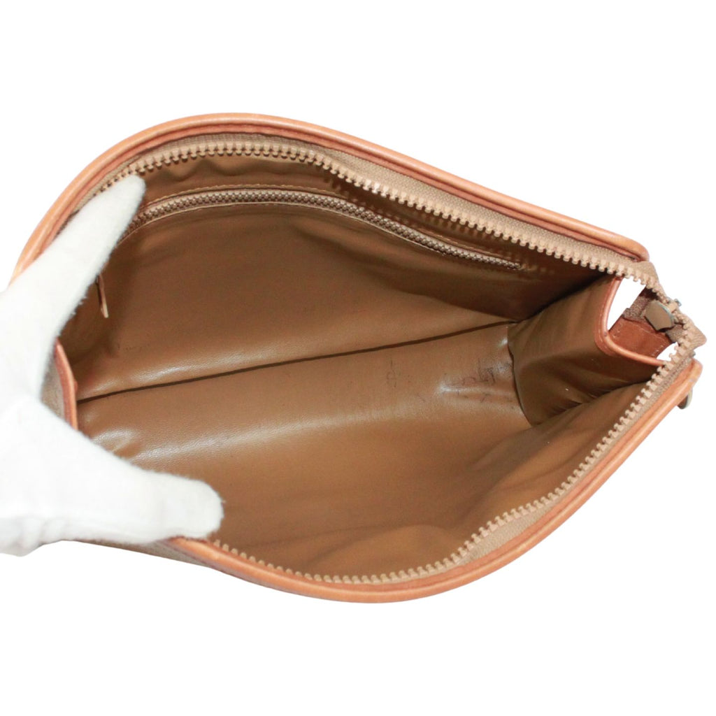 Celine Macadam Leather Beige Clutch Gold — view 7