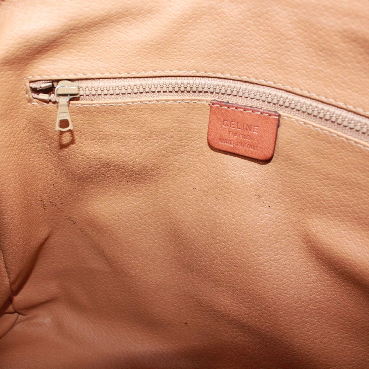 Celine Macadam Leather Brown Handbag Gold — view 8