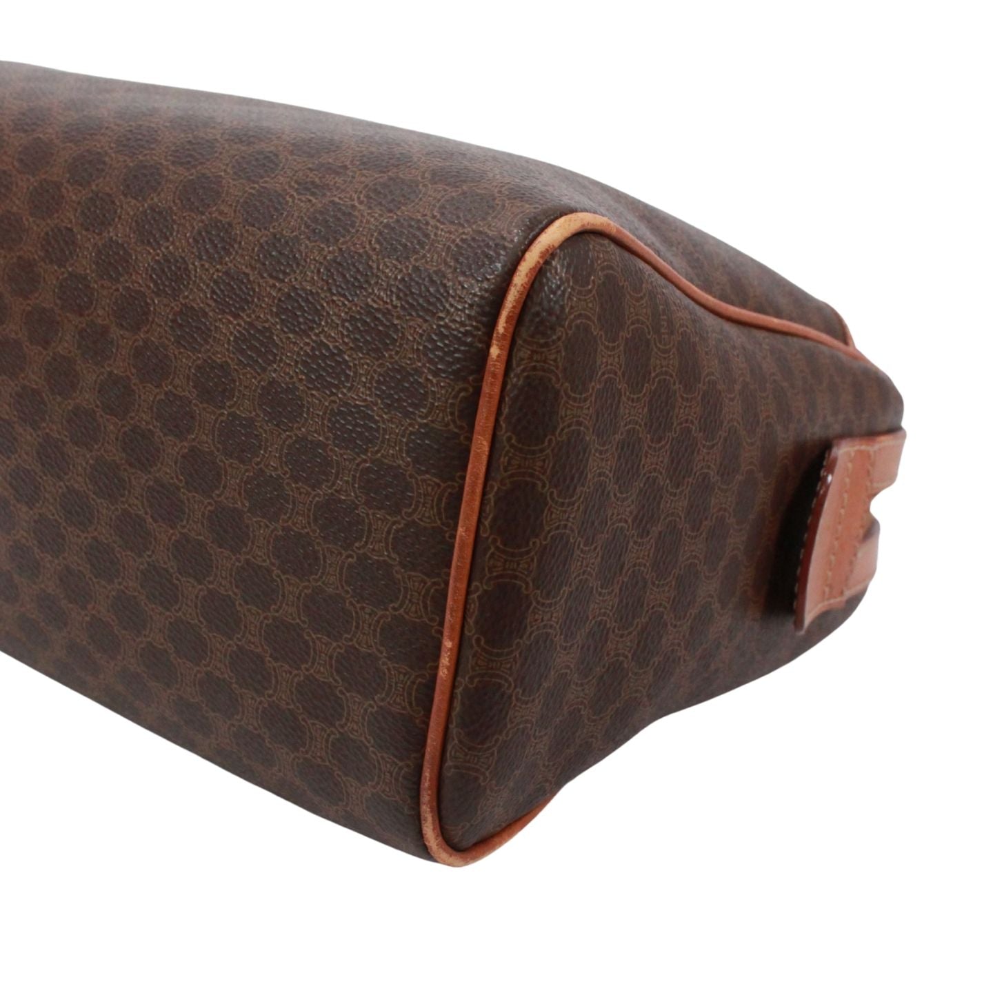 Celine Macadam Leather Brown Handbag Gold — view 5