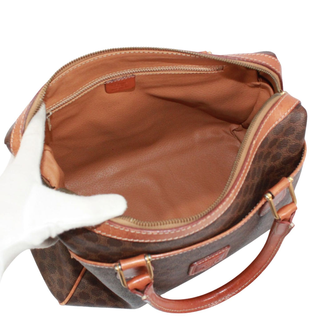 Celine Macadam Leather Brown Handbag Gold — view 7