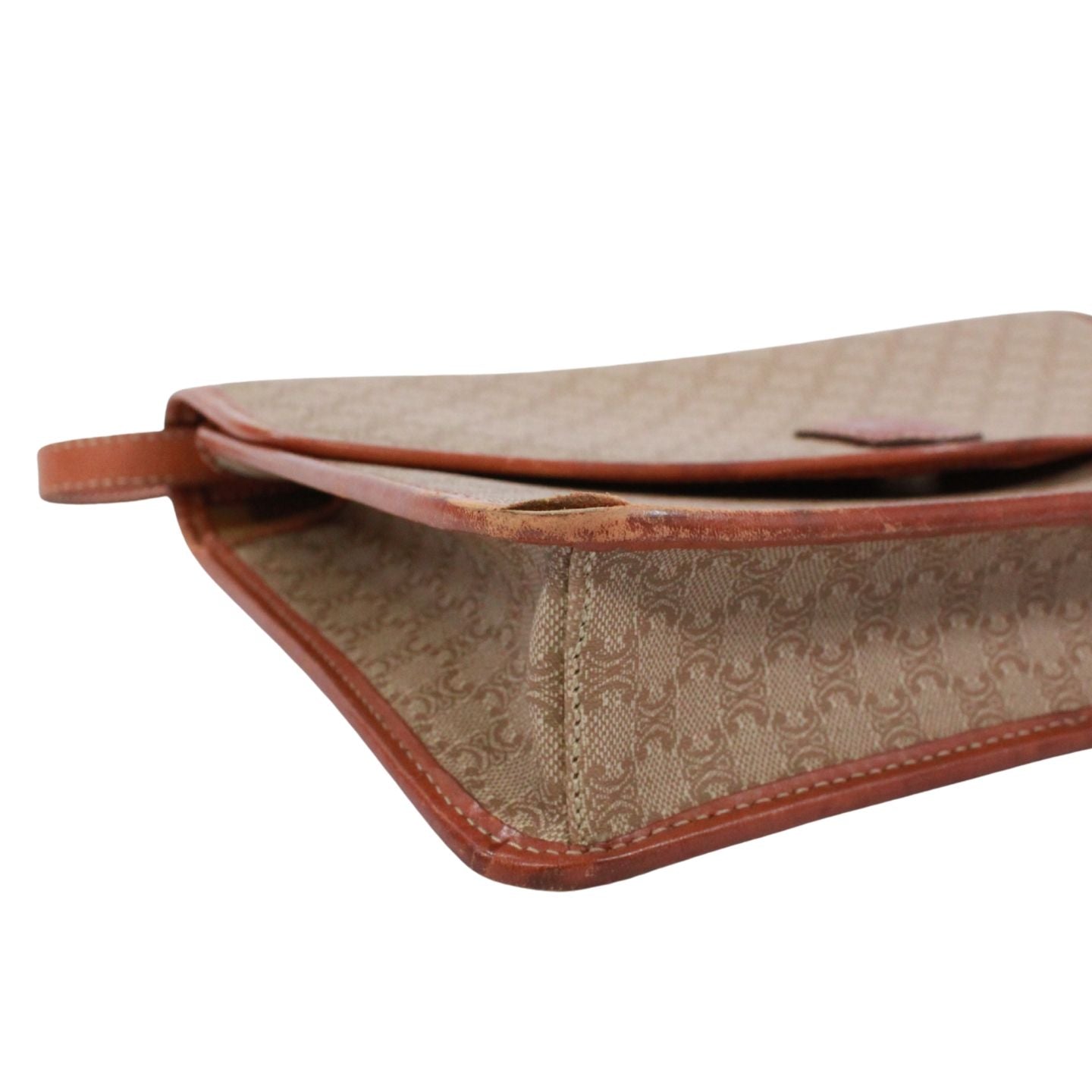Celine Macadam Leather Beige Shoulder Bag Gold — view 6